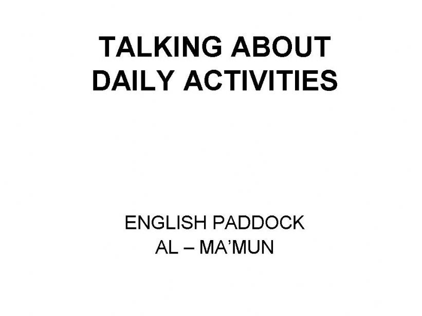 Daily Activities - Adverbs of Frequency