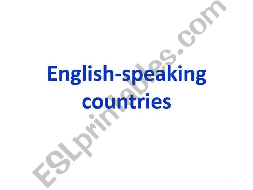 English-speaking countries powerpoint