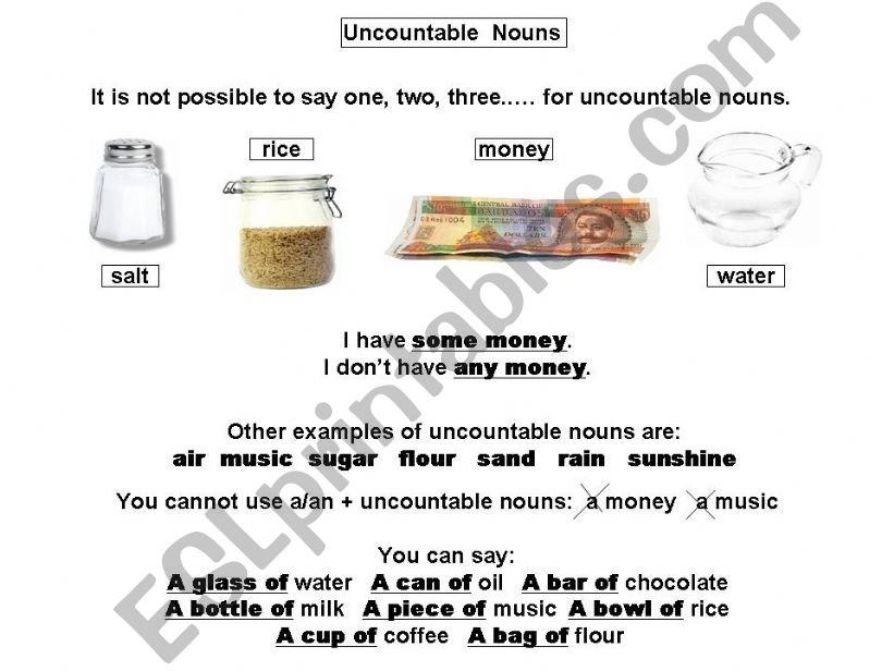 Uncountable Nouns powerpoint