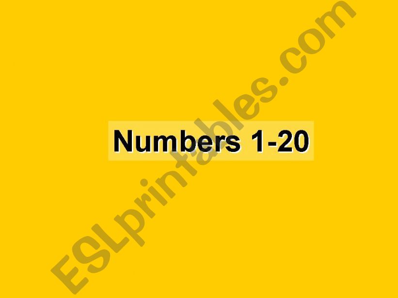 Numbers 1-20 powerpoint