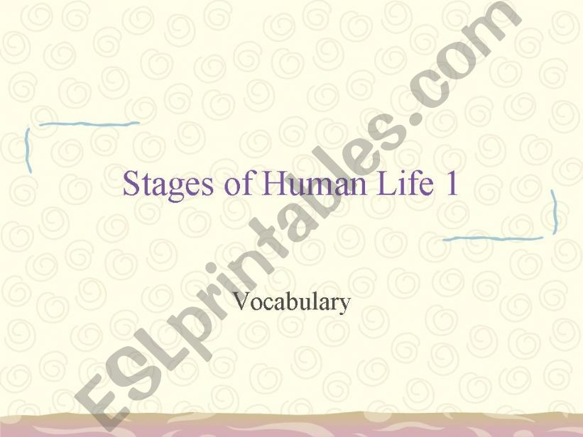 Stages of Human Life- Vocabulary