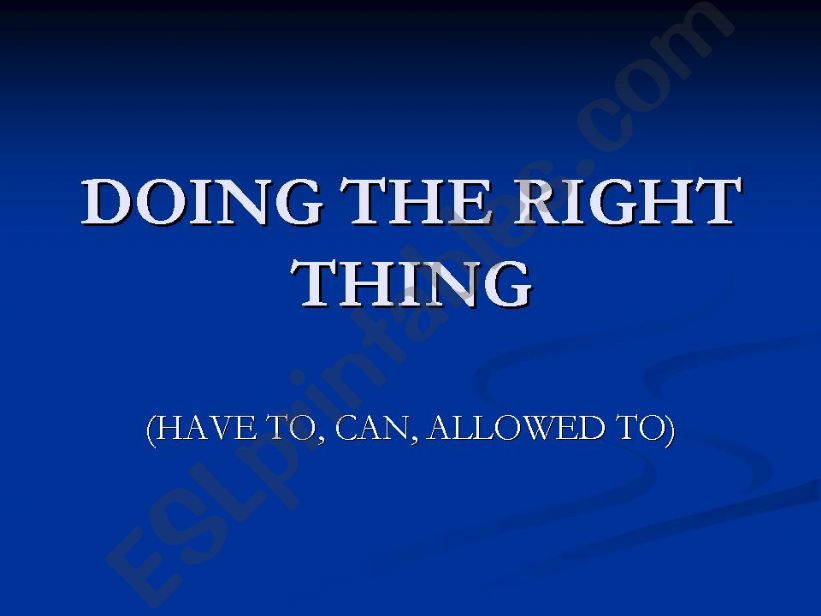 doing the right thing powerpoint