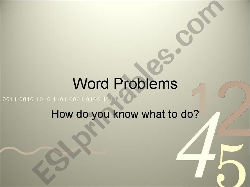 Word Problems powerpoint