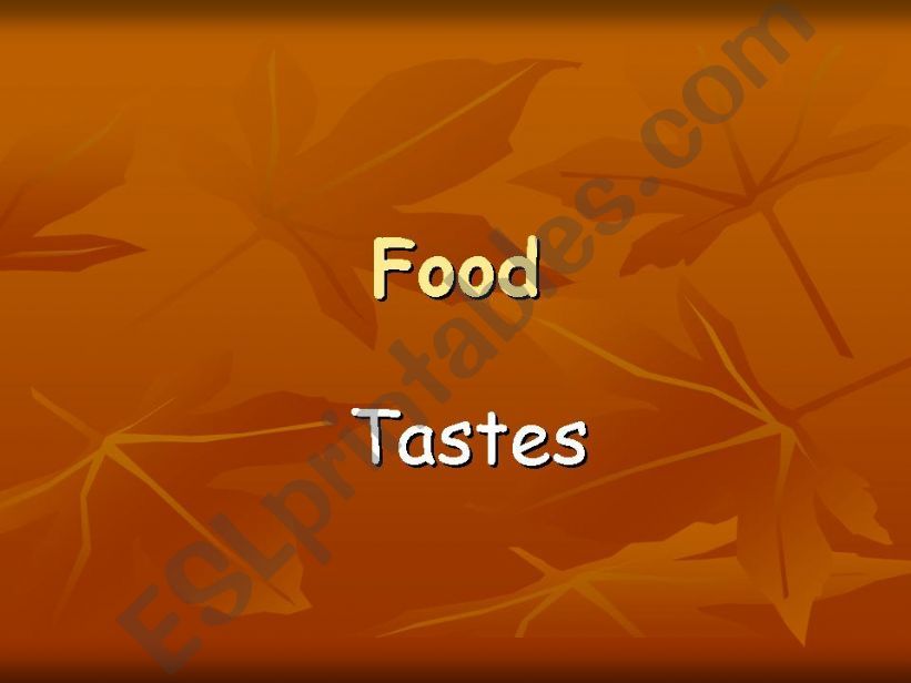 Food Tastes powerpoint