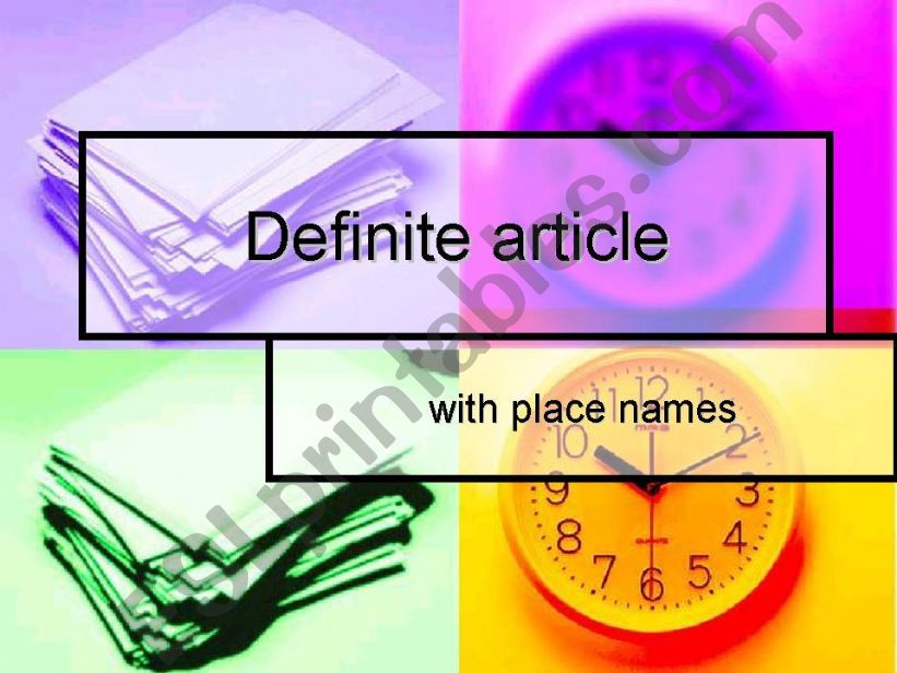 definite article with place names