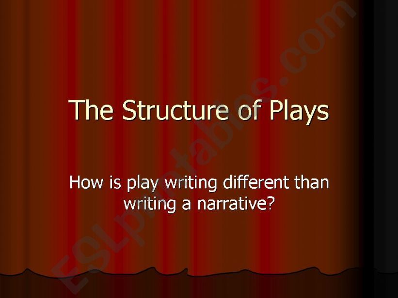 Parts of the Play powerpoint