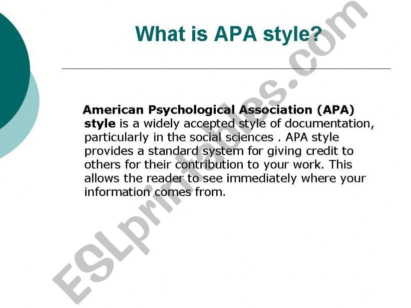 How to write with APA format. powerpoint