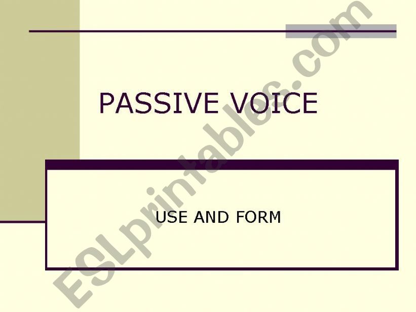 Passive Voice powerpoint