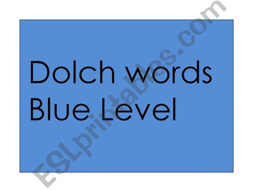 Dolch words blue level powerpoint