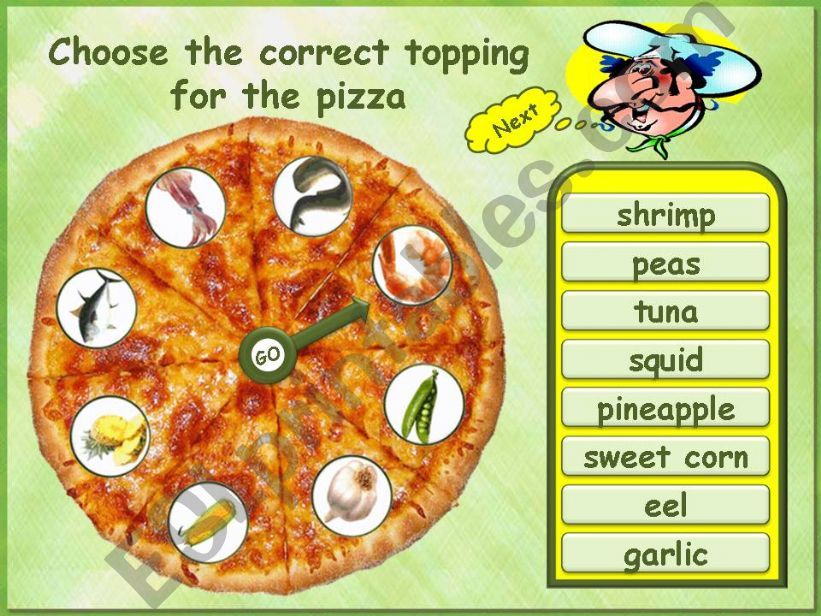 Spin the wheel - pizza toppings (part 3)
