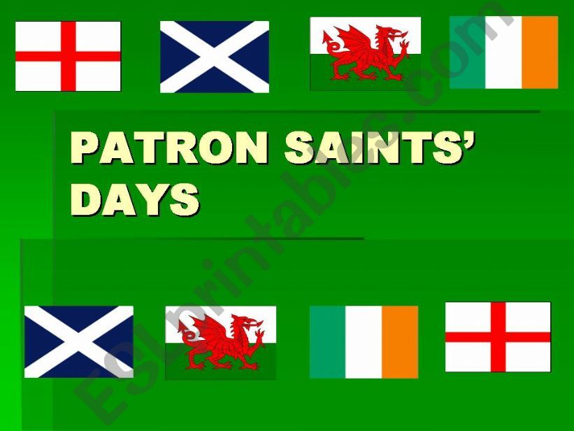 PATRON SAINTS DAYS powerpoint