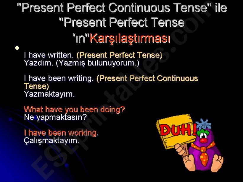 present perfect tense&present perfect continuous tense