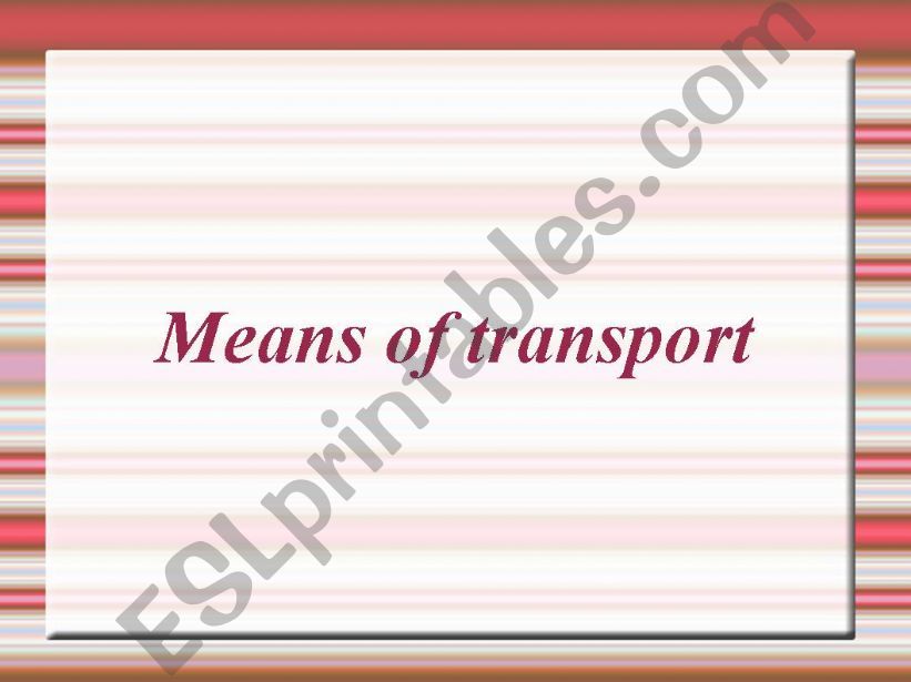 means of transport powerpoint