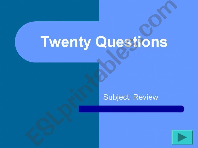 Twenty questions  powerpoint