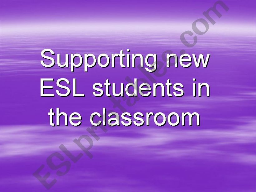 Supporting ESL students in the mainstream classroom