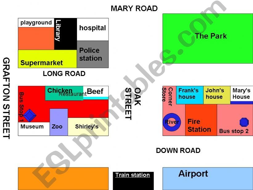 Map for giving directions powerpoint