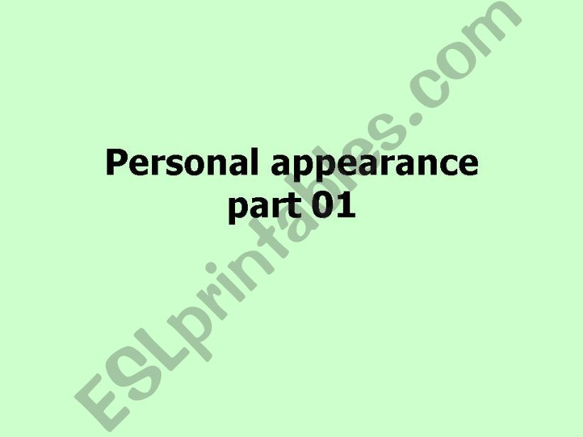 Personal appearance powerpoint