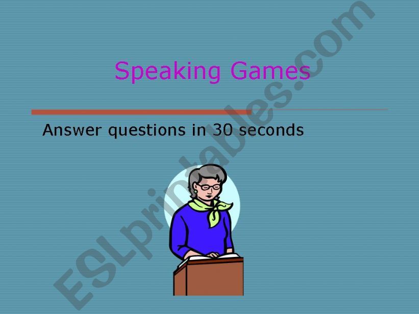 Speaking games powerpoint