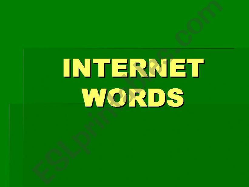 Internet Words powerpoint