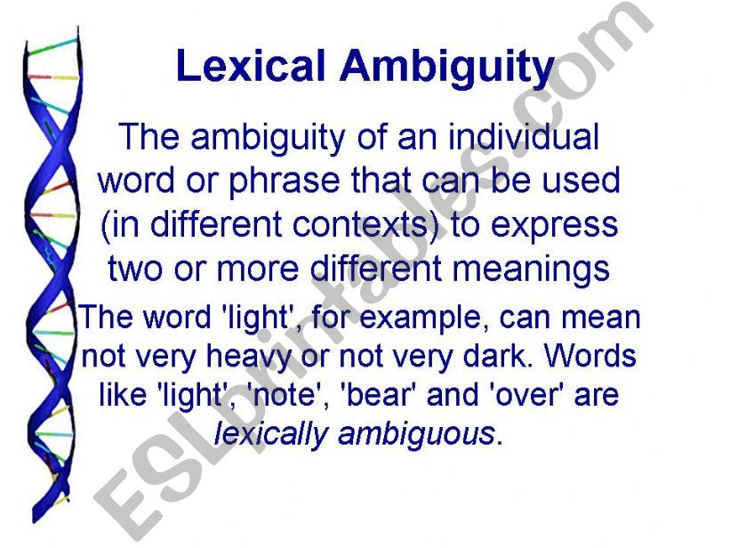 Lexical Ambiguity powerpoint