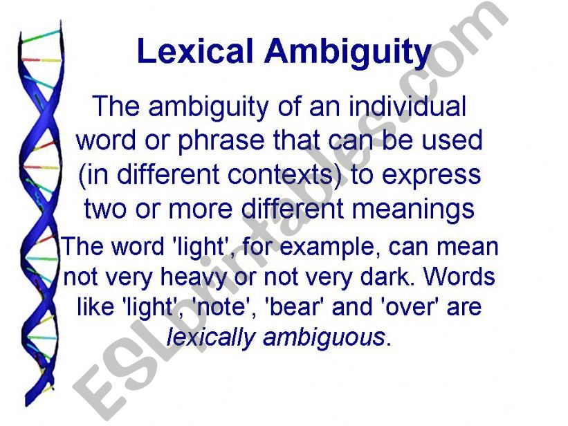 ESL English PowerPoints Lexical Ambiguity