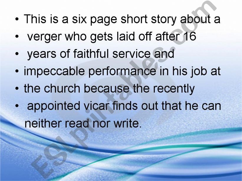 The verger powerpoint