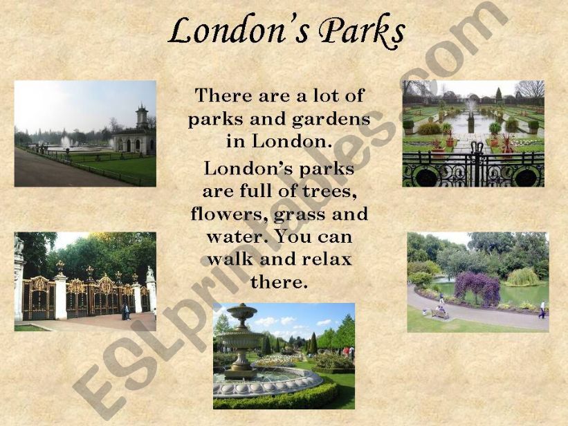 Londons Parks powerpoint