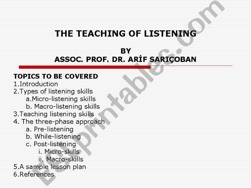 teaching listening powerpoint