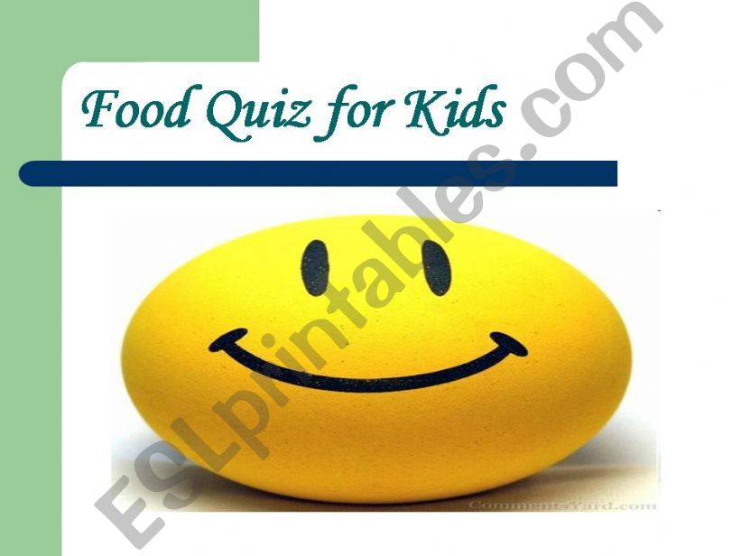 The quiz of food powerpoint