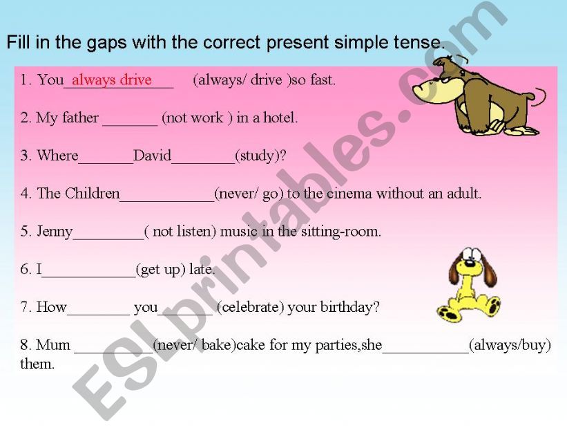 Present simple tense powerpoint