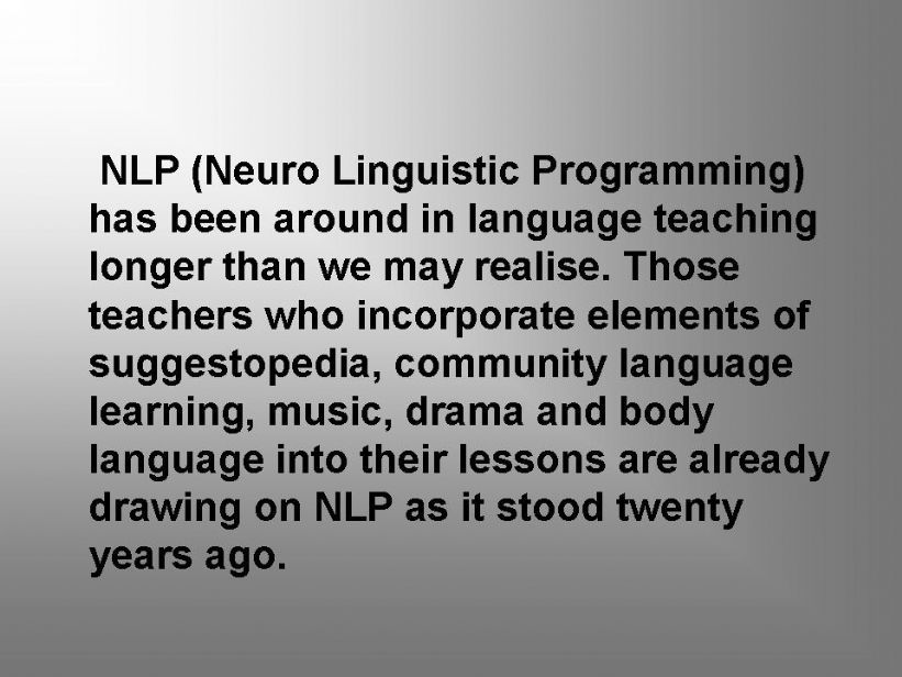 neurolinguistic programming powerpoint