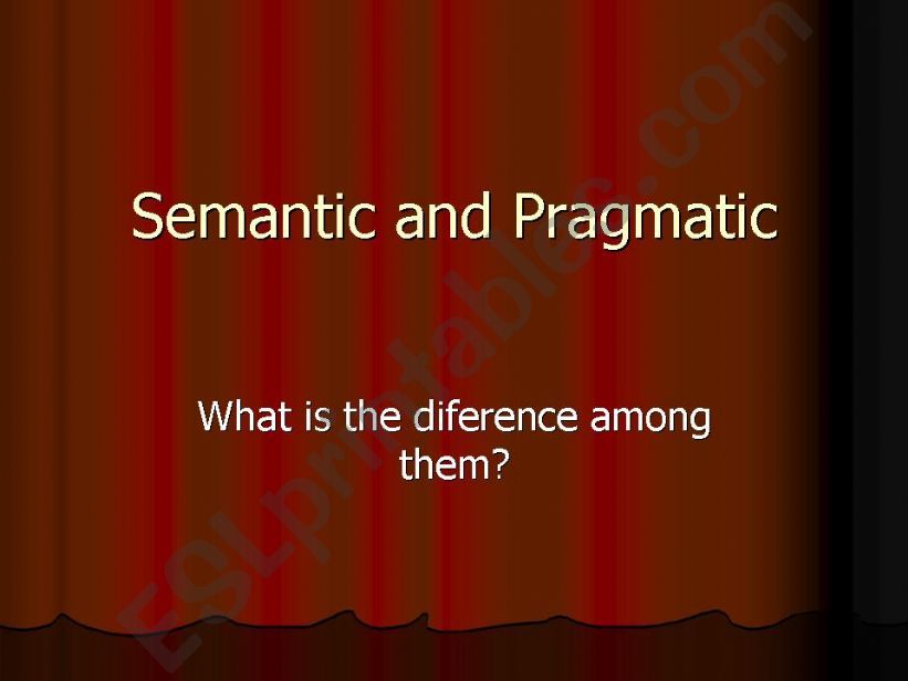 semantic and pragmatic powerpoint