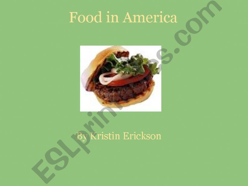 Food in America powerpoint