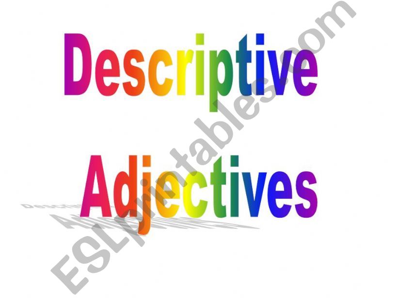 Descriptive adjectives powerpoint