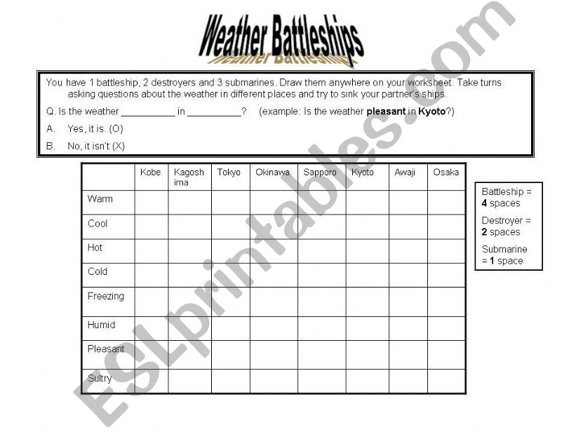 Weather Battleships powerpoint