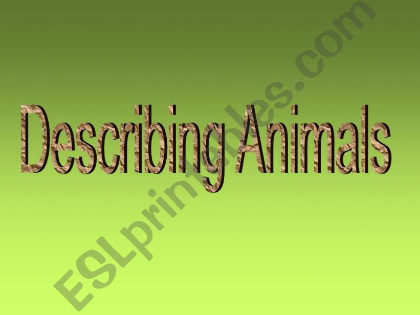 Describing animals powerpoint