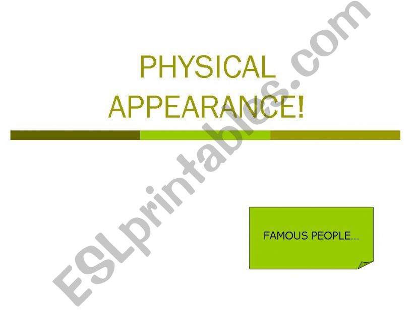 PHYSICAL APPEARANCE powerpoint