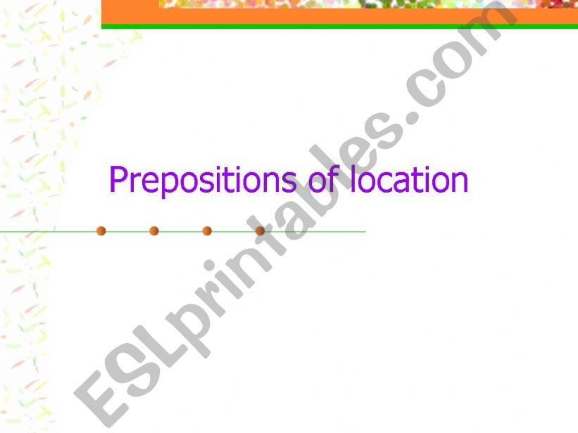 Preposition of location  powerpoint