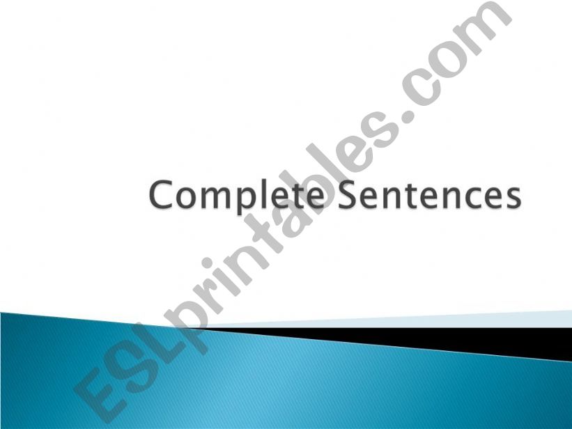 complete sentences powerpoint