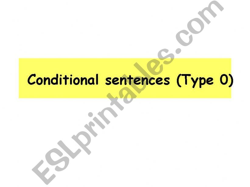 Conditional Sentences Typ 0 powerpoint