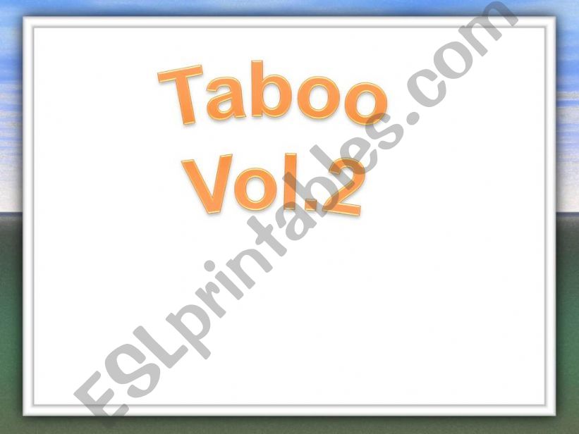 Taboo the game VOL.2 powerpoint