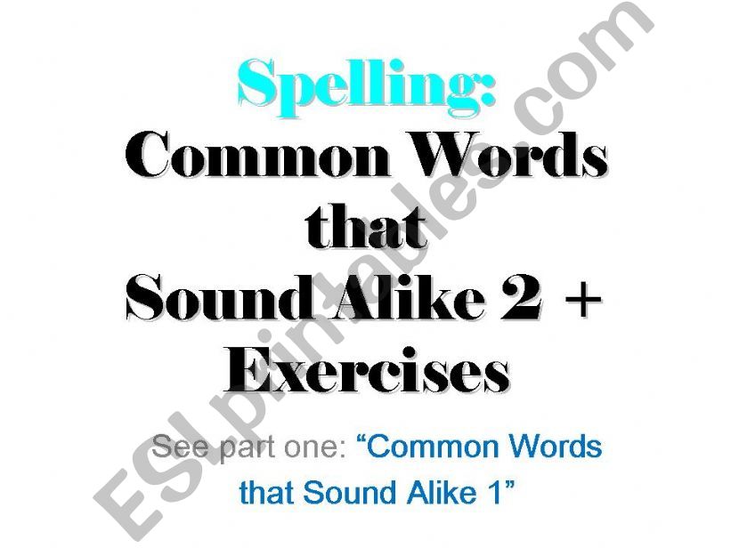 Common Words that Sound Alike 2