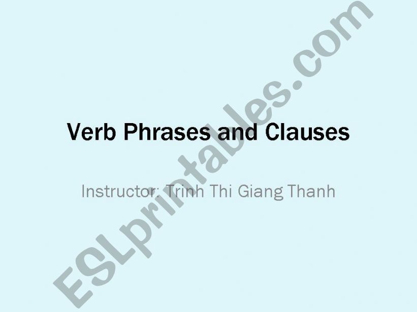 Verb phrases powerpoint