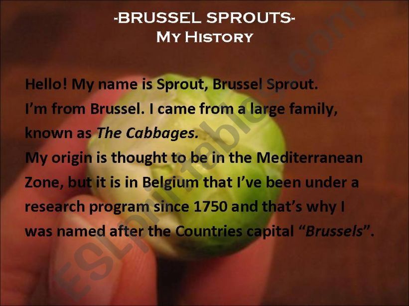 BRUSSELS SPROUT HISTORY powerpoint