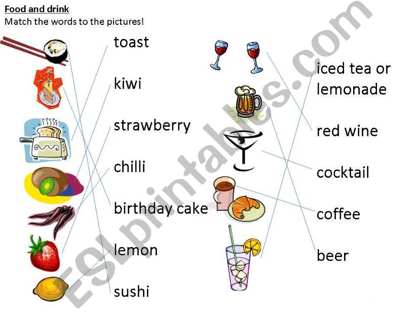 Food and Drink starter activity
