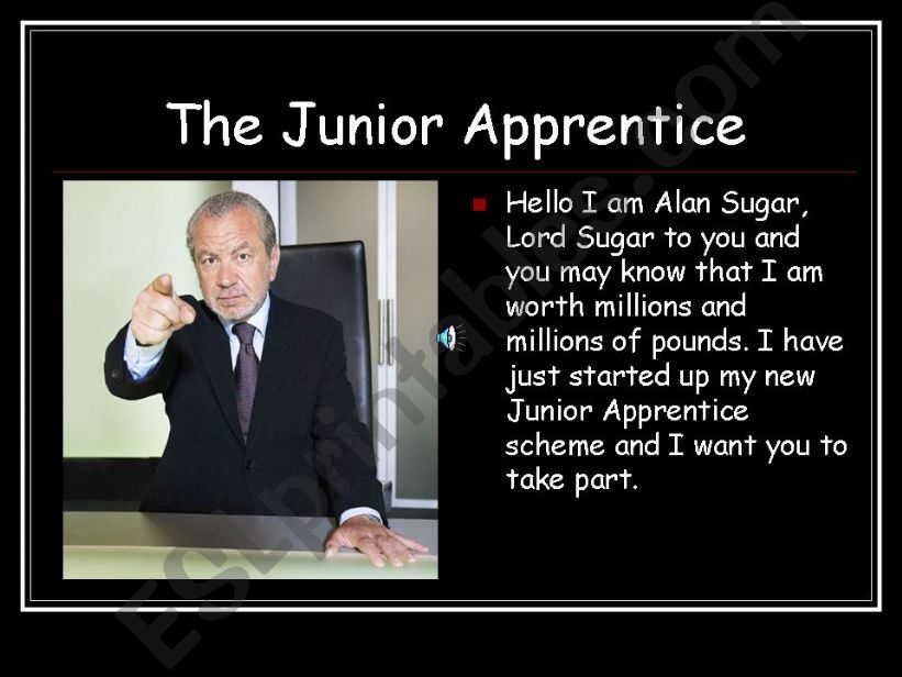 Junior Apprentice Challenge powerpoint