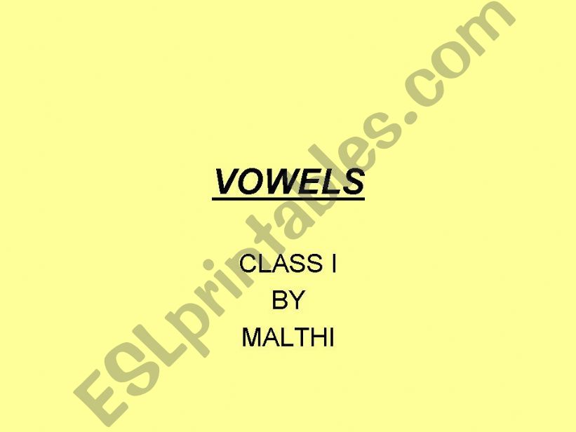 VOWELS powerpoint