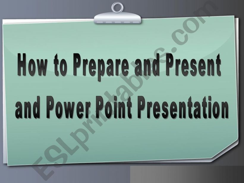 How to Present a Presentation powerpoint