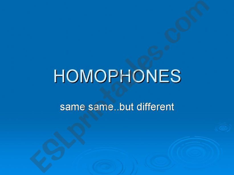 homophones powerpoint