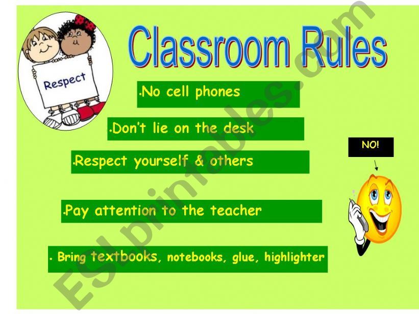 classroom rule powerpoint